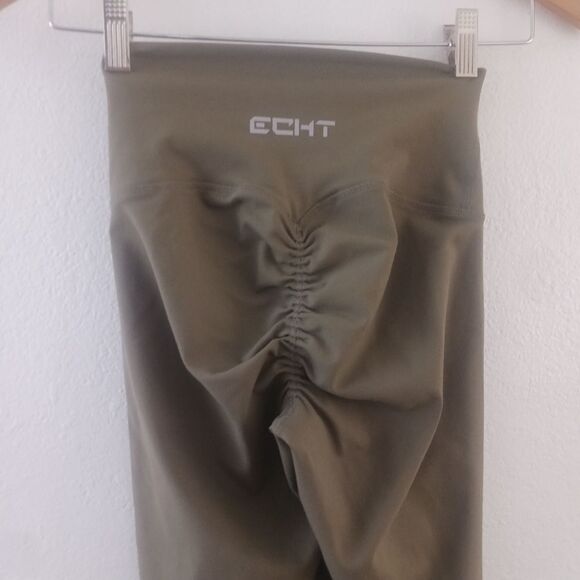 ECHT Olive Green Leggings with Scrunch Bottom size XS - Picture 4 of 5